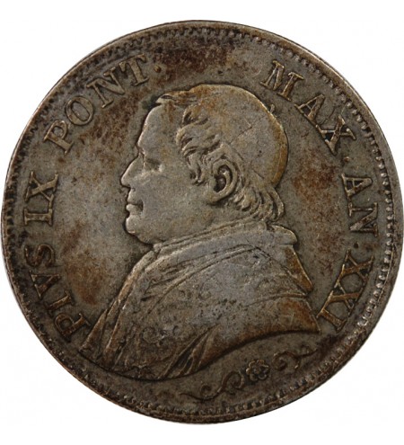 VATICAN, PIE IX - 1 LIRA 1866 R ROME