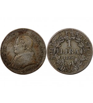 VATICAN, PIE IX - 1 LIRA 1866 R ROME 2