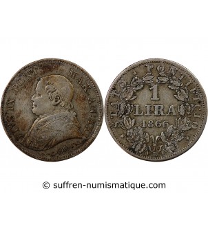 VATICAN, PIE IX - 1 LIRA 1866 R ROME