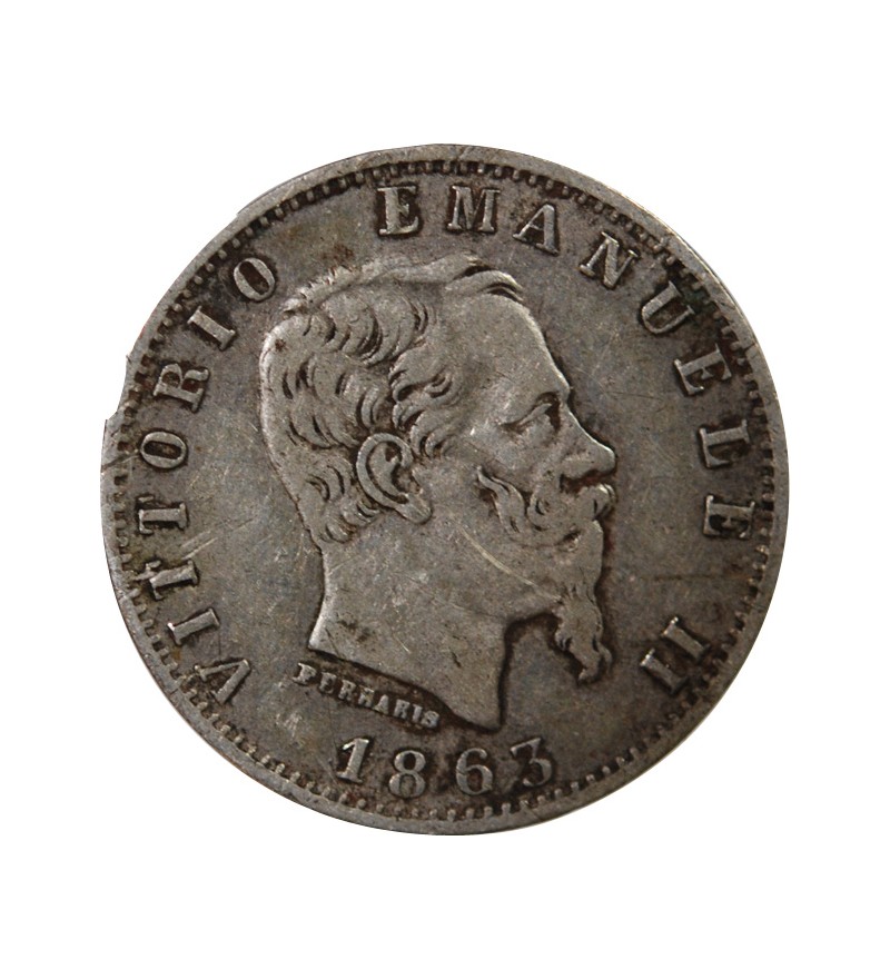 ITALIE, VICTOR EMMANUEL II - 20 CENTESIMI ARGENT 1863 M MILAN