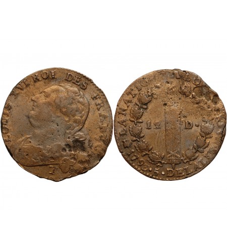 REVOLUTION FRANCAISE, CONSTITUTION - 12 DENIERS ROI DES FRANCOIS 1793 T° SAUMUR