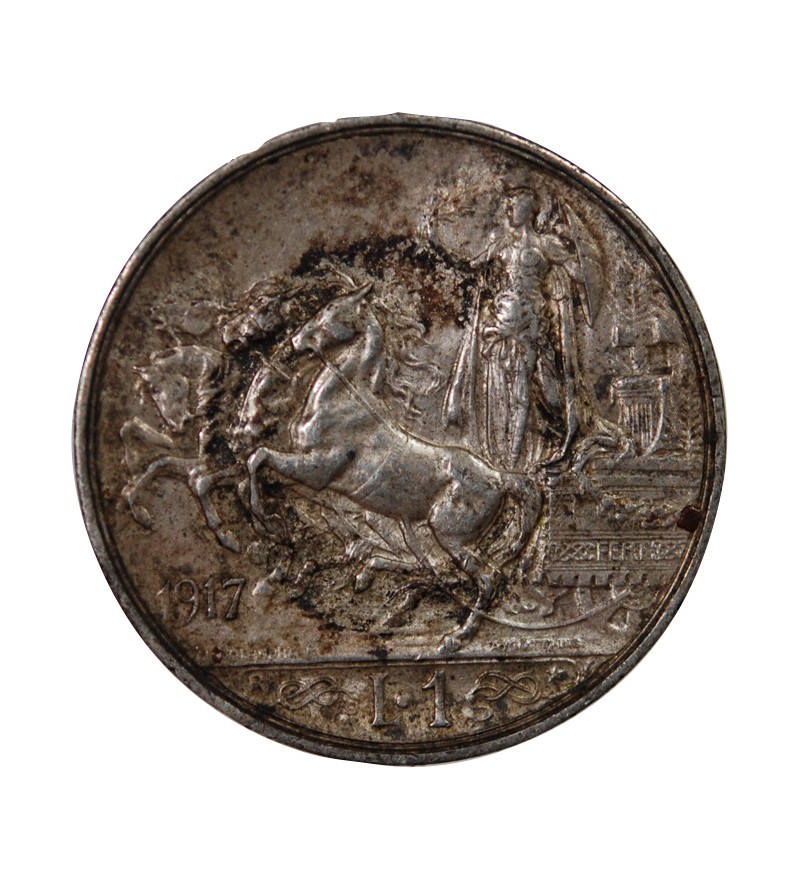 ITALIE, VICTOR-EMMANUEL III - 1 LIRE ARGENT 1917 R ROME