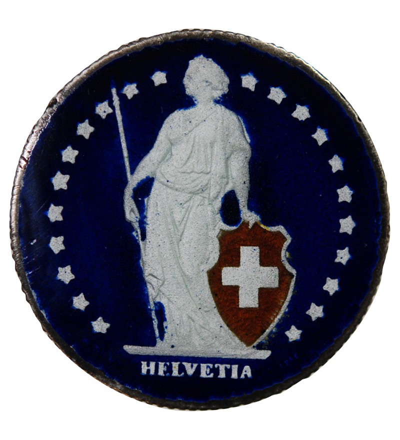 SUISSE, HELVETIA DEBOUT - 1 FRANC ARGENT 1810 COLORISÉ