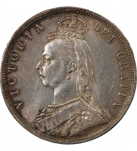 GRANDE-BRETAGNE, VICTORIA - 1/2 CROWN ARGENT 1887
