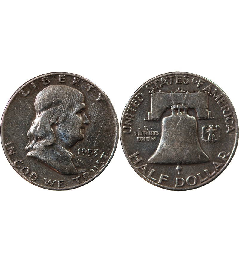 USA, BENJAMIN FRANKLIN - 1/2 DOLLAR ARGENT 1953 DENVER