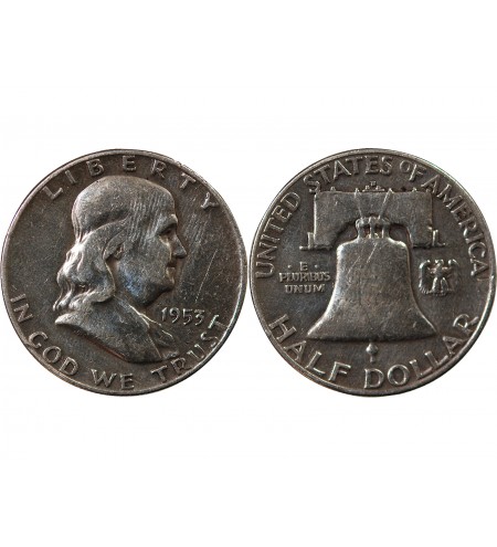 USA, BENJAMIN FRANKLIN - 1/2 DOLLAR ARGENT 1953 DENVER