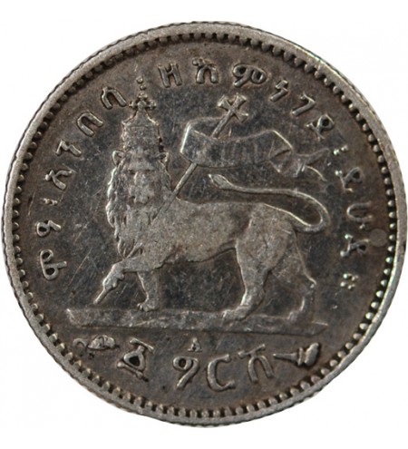 ETHIOPIE, MENELIK II - 1 GERSH ARGENT 1897 / 1903