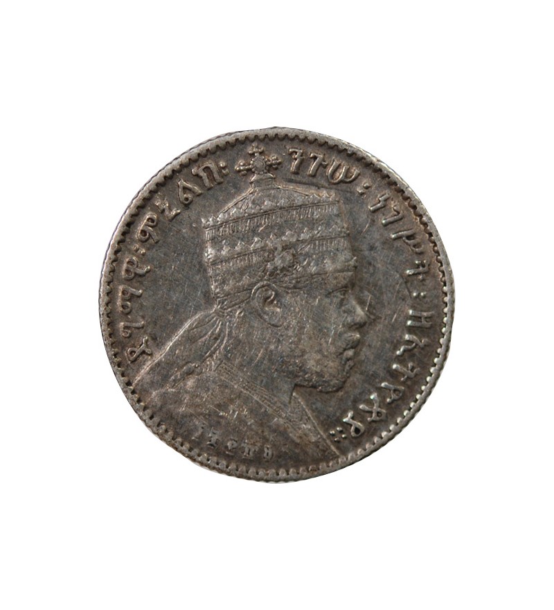 ETHIOPIE, MENELIK II - 1 GERSH ARGENT 1897 / 1903