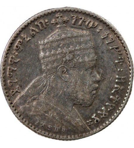ETHIOPIE, MENELIK II - 1 GERSH ARGENT 1897 / 1903