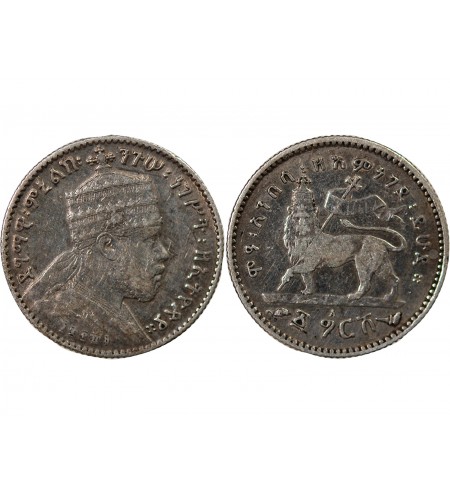 ETHIOPIE, MENELIK II - 1 GERSH ARGENT 1897 / 1903