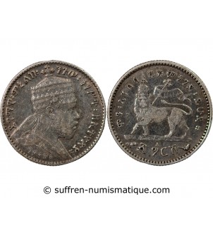 ETHIOPIE, MENELIK II - 1 GERSH ARGENT 1897 / 1903