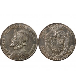 PANAMA - 1/2 BALBOA ARGENT 1962 2