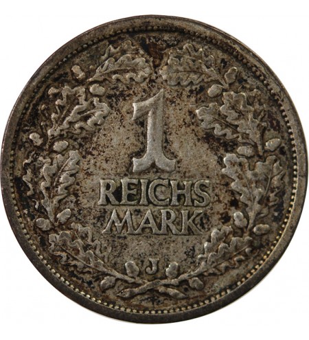 ALLEMAGNE, REPUBLIQUE DE WEIMAR - 1 MARK ARGENT 1925 J HAMBOURG