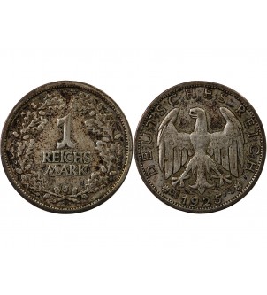 ALLEMAGNE, REPUBLIQUE DE WEIMAR - 1 MARK ARGENT 1925 J HAMBOURG 2