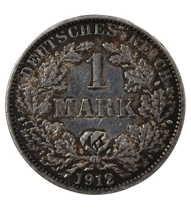 ALLEMAGNE, WILHELM II - 1 MARK ARGENT 1912 A BERLIN