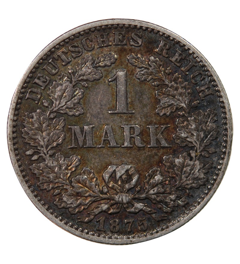 ALLEMAGNE, WILHELM Ier - 1 MARK ARGENT 1875 C FRANCFORT