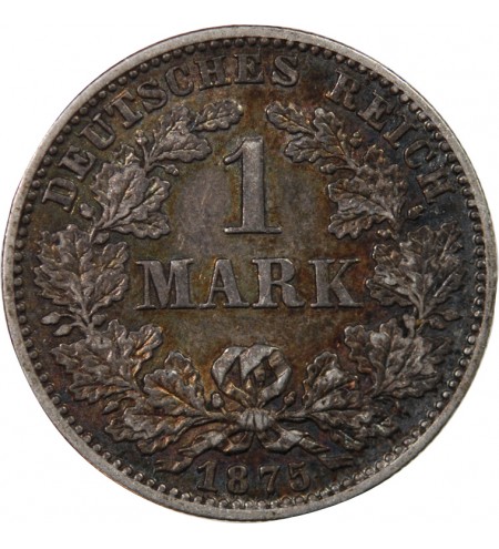 ALLEMAGNE, WILHELM Ier - 1 MARK ARGENT 1875 C FRANCFORT