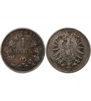 ALLEMAGNE, WILHELM Ier - 1 MARK ARGENT 1875 C FRANCFORT 2