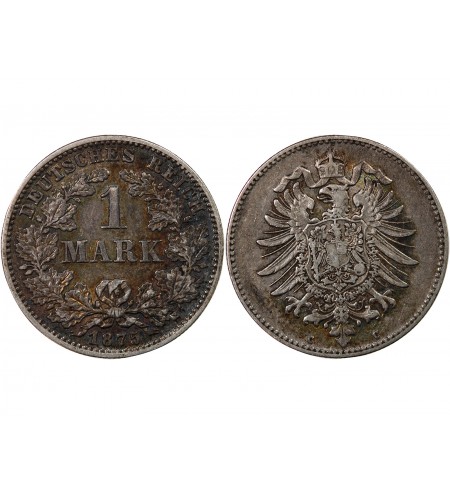 ALLEMAGNE, WILHELM Ier - 1 MARK ARGENT 1875 C FRANCFORT