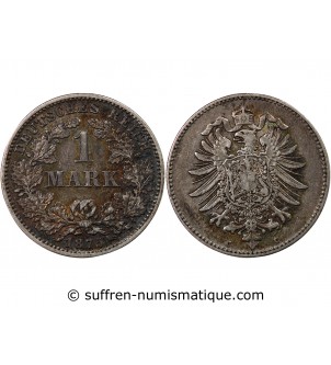 ALLEMAGNE, WILHELM Ier - 1 MARK ARGENT 1875 C FRANCFORT