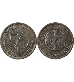 ALLEMAGNE, REPUBLIQUE DE WEIMAR - 50 PFENNIG 1928 A BERLIN 2