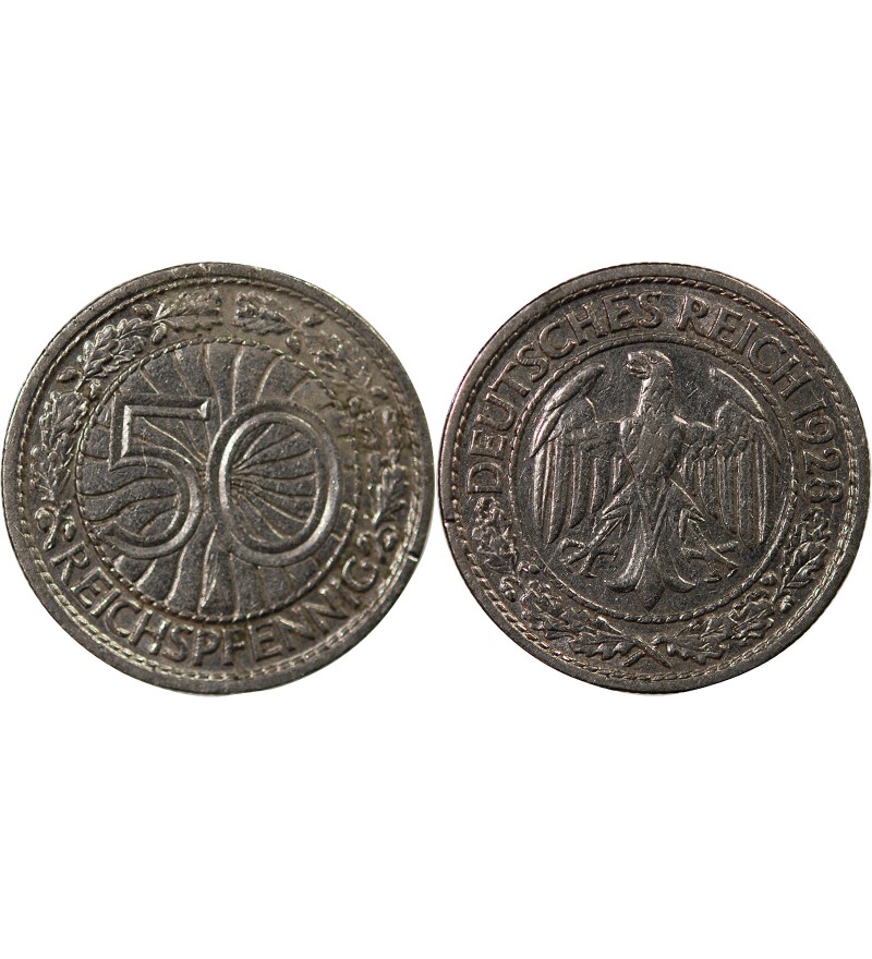 ALLEMAGNE, REPUBLIQUE DE WEIMAR - 50 PFENNIG 1928 A BERLIN