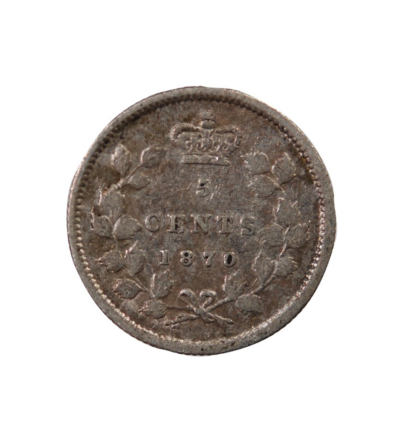 CANADA, VICTORIA - 5 CENTS ARGENT 1870