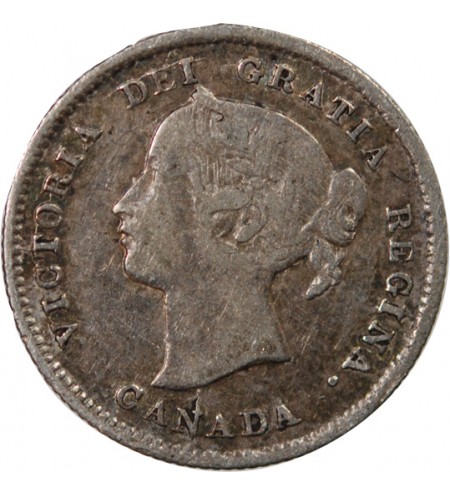 CANADA, VICTORIA - 5 CENTS ARGENT 1870