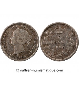 CANADA, VICTORIA - 5 CENTS ARGENT 1870