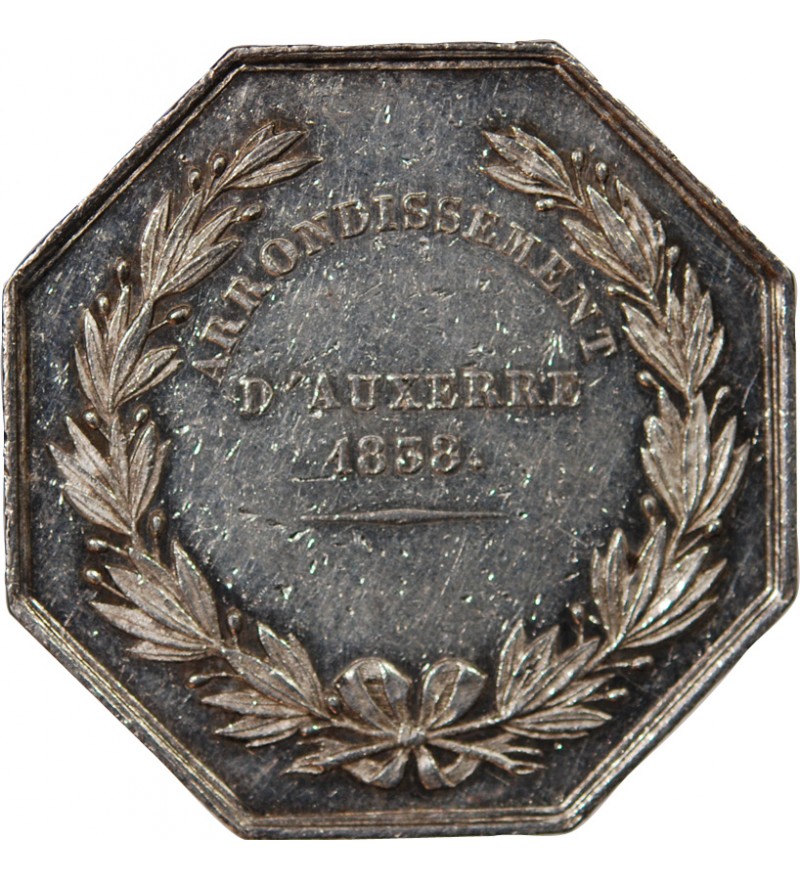 NOTAIRES, AUXERRE – JETON ARGENT poinçon Abeille (1860-1879)