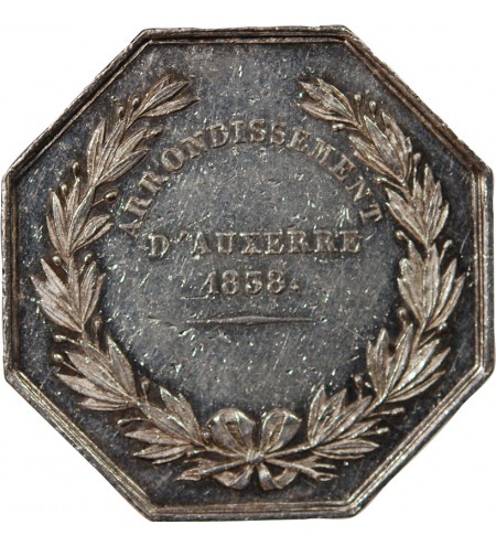 NOTAIRES, AUXERRE – JETON ARGENT poinçon Abeille (1860-1879)