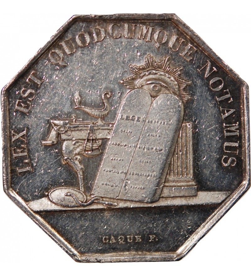 NOTAIRES, AUXERRE – JETON ARGENT poinçon Abeille (1860-1879)