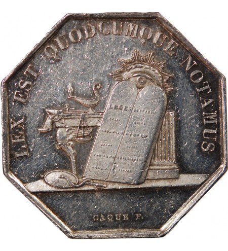 NOTAIRES, AUXERRE – JETON ARGENT poinçon Abeille (1860-1879)