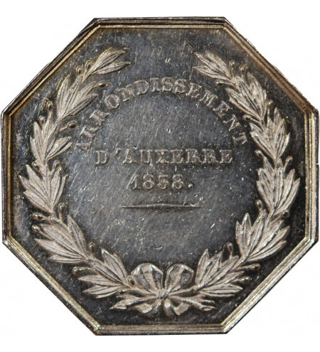 NOTAIRES, AUXERRE – JETON ARGENT poinçon Main (1845-1860)