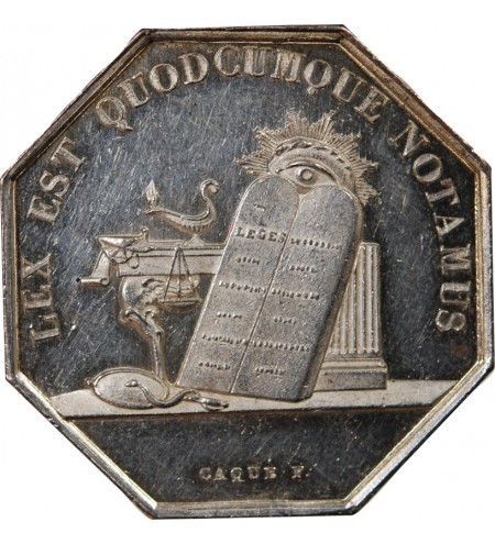 NOTAIRES, AUXERRE – JETON ARGENT poinçon Main (1845-1860)