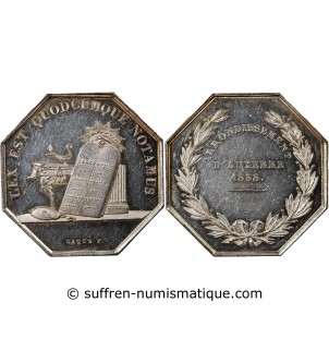 NOTAIRES, AUXERRE – JETON ARGENT poinçon Main (1845-1860)