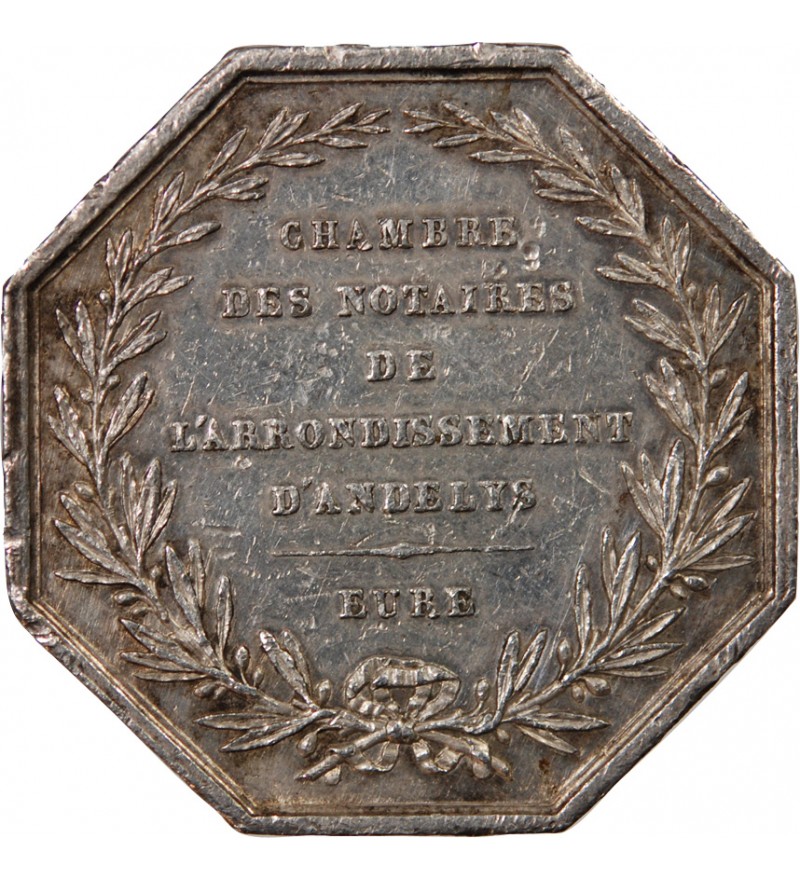 NOTAIRES, LES ANDELYS – JETON ARGENT sans poinçon