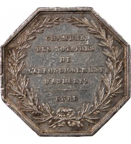 NOTAIRES, LES ANDELYS – JETON ARGENT sans poinçon