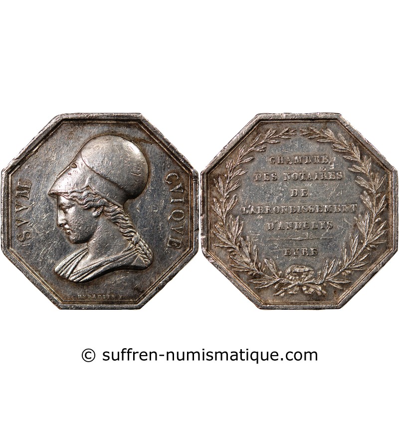 NOTAIRES, LES ANDELYS – JETON ARGENT sans poinçon