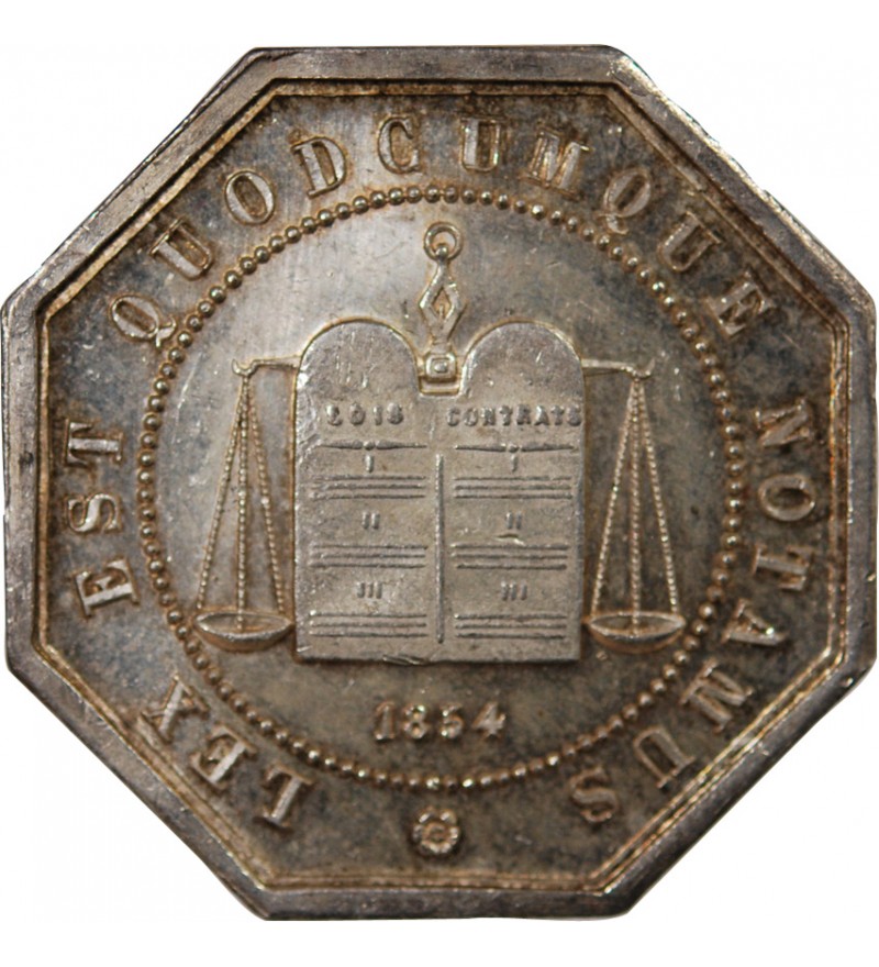 NOTAIRES, AMIENS – JETON ARGENT poinçon Corne (après 1879)