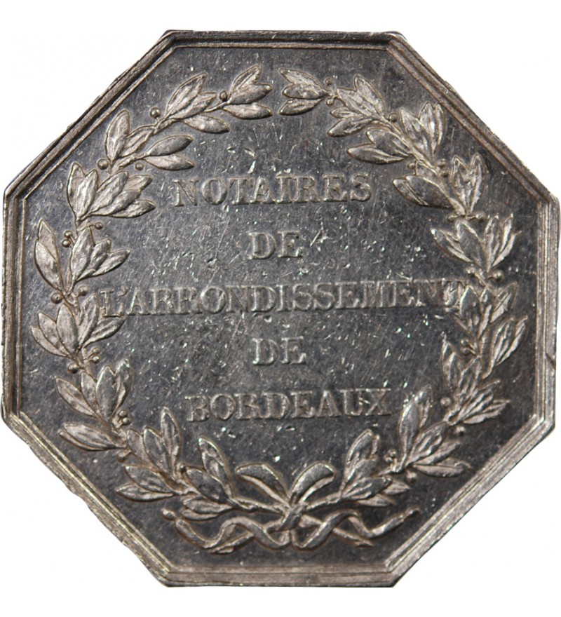NOTAIRES, BORDEAUX – JETON ARGENT poinçon Abeille (1845-1860)