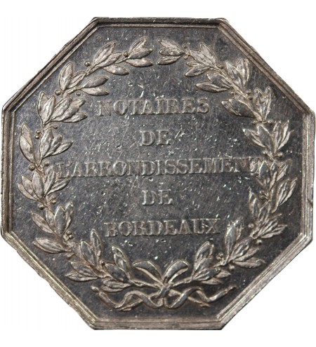 NOTAIRES, BORDEAUX – JETON ARGENT poinçon Abeille (1845-1860)