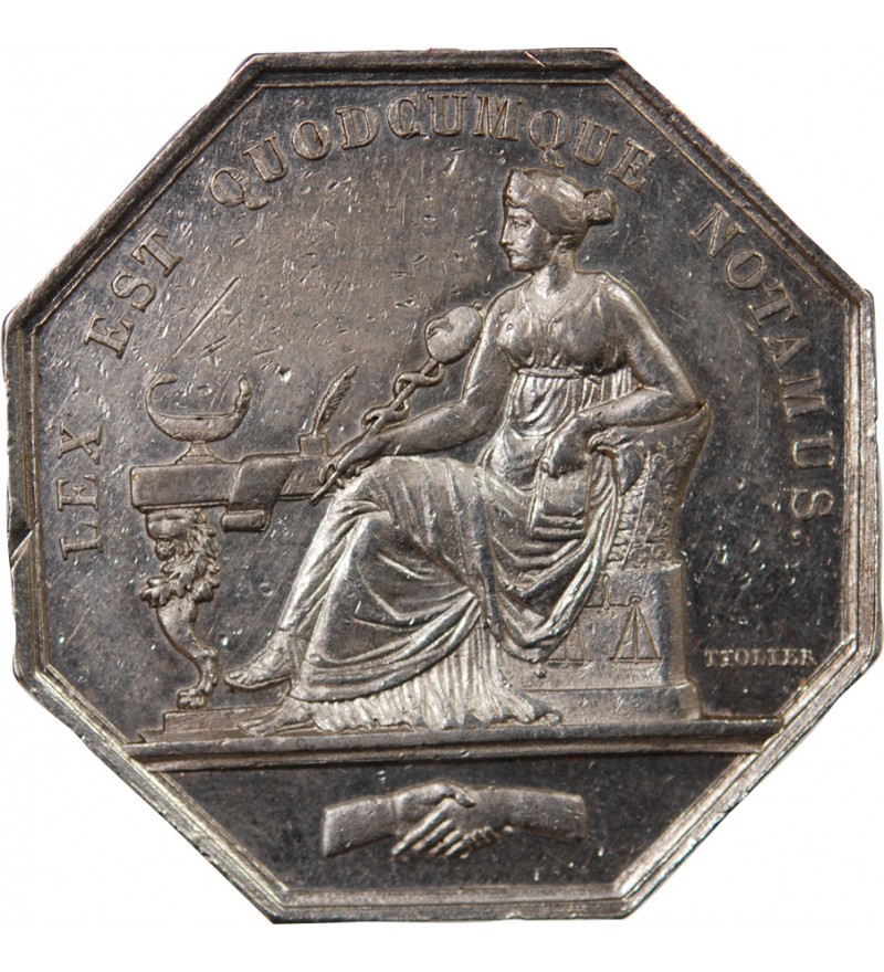 NOTAIRES, BORDEAUX – JETON ARGENT poinçon Abeille (1845-1860)