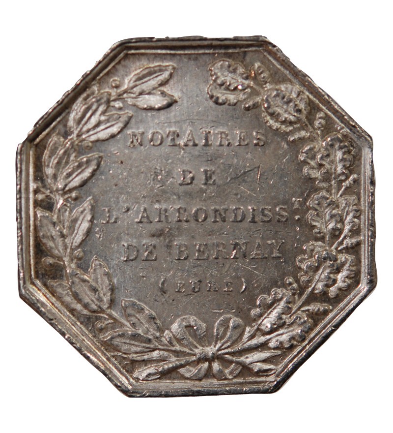 NOTAIRES, BERNAY – JETON ARGENT poinçon Abeille (1845-1860)