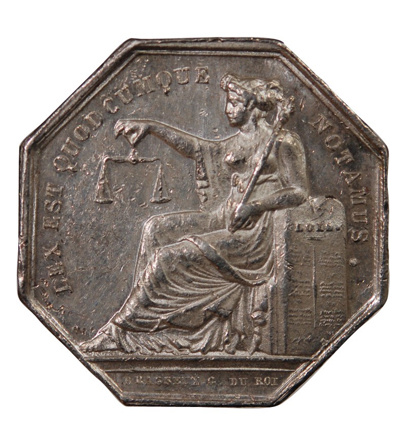 NOTAIRES, BERNAY – JETON ARGENT poinçon Abeille (1845-1860)