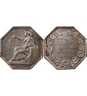 NOTAIRES, BERNAY – JETON ARGENT poinçon Abeille (1845-1860) 2