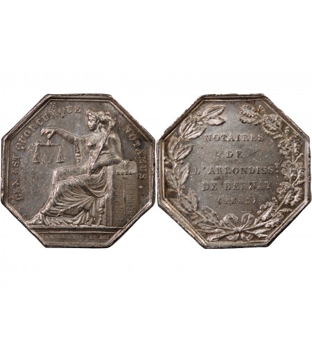 NOTAIRES, BERNAY – JETON ARGENT poinçon Abeille (1845-1860)