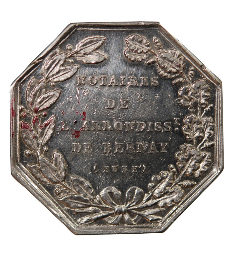 NOTAIRES, BERNAY – JETON ARGENT poinçon Abeille (1845-1860)