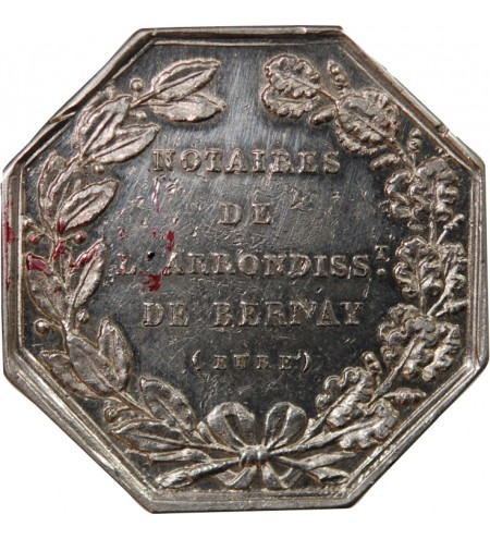 NOTAIRES, BERNAY – JETON ARGENT poinçon Abeille (1845-1860)