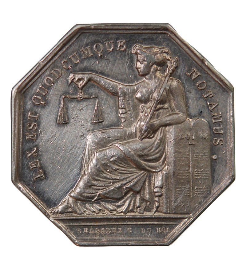 NOTAIRES, BERNAY – JETON ARGENT poinçon Abeille (1845-1860)